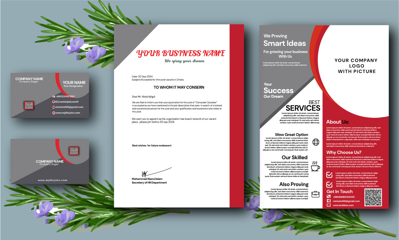 I will design professional letterhead and company letter pad